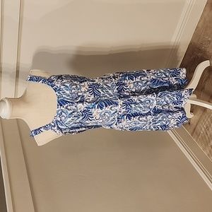 Lilly Pulitzer Loro Swing Dress Baja Blue Bird Is The Word Print
